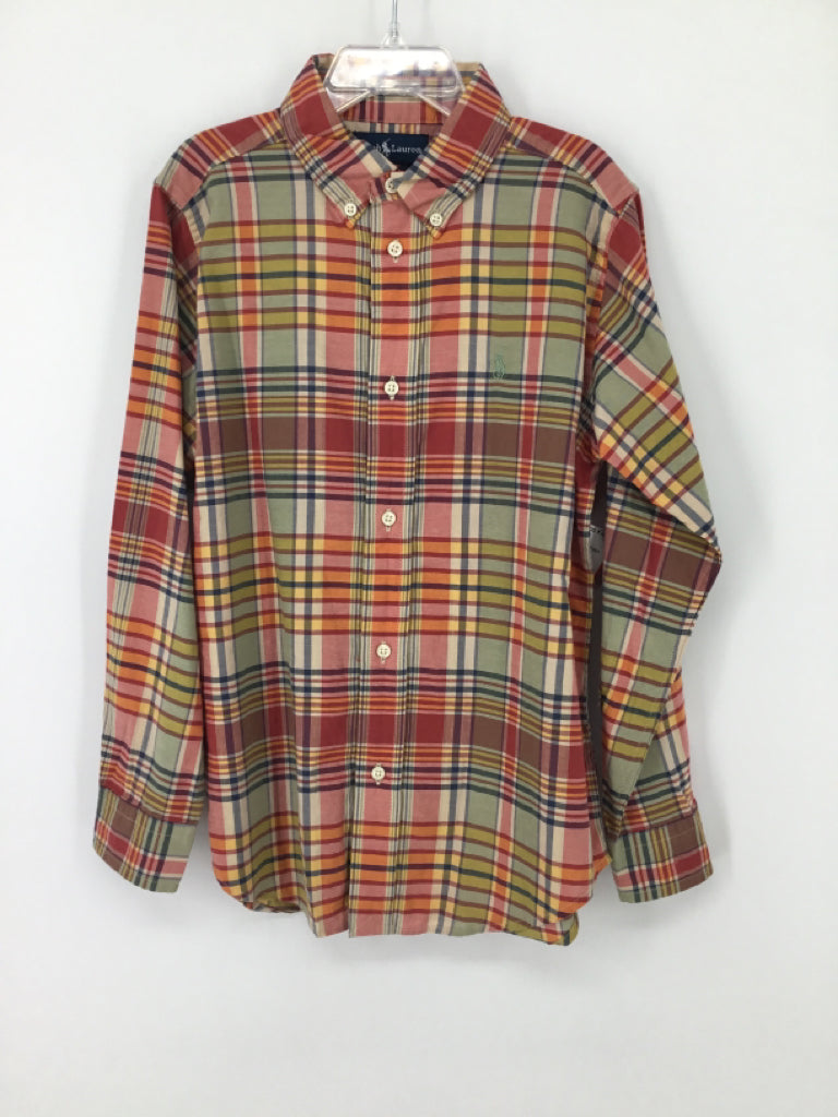 Ralph Lauren Child Size 7 Multi-Color Plaid Shirt - boys