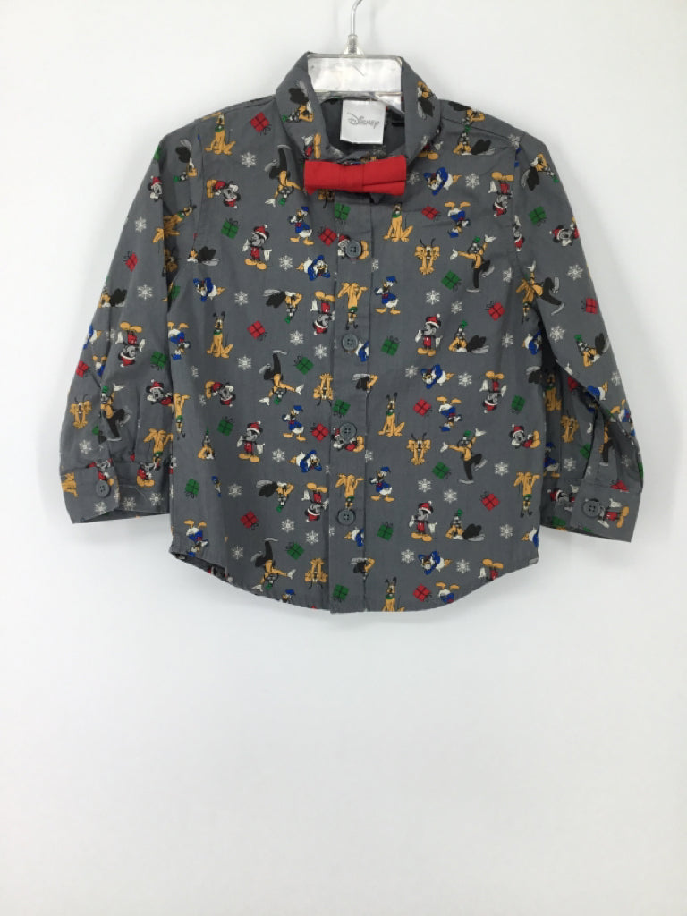 Disney Child Size 18 Months Gray Christmas Shirt