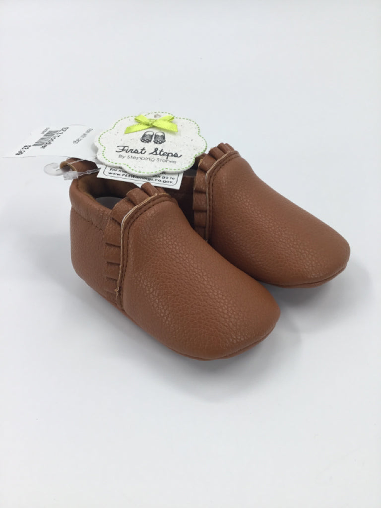 First Steps Child Size 3 Toddler Brown Baby/Walker Shoes