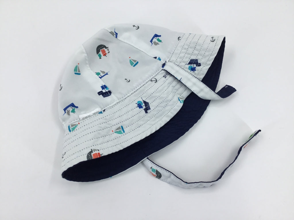 brandless Child Size 0-6 Months White Print Hats - boys
