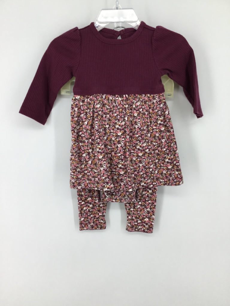 Carter's Child Size 6 Months Burgundy Outfit - girls