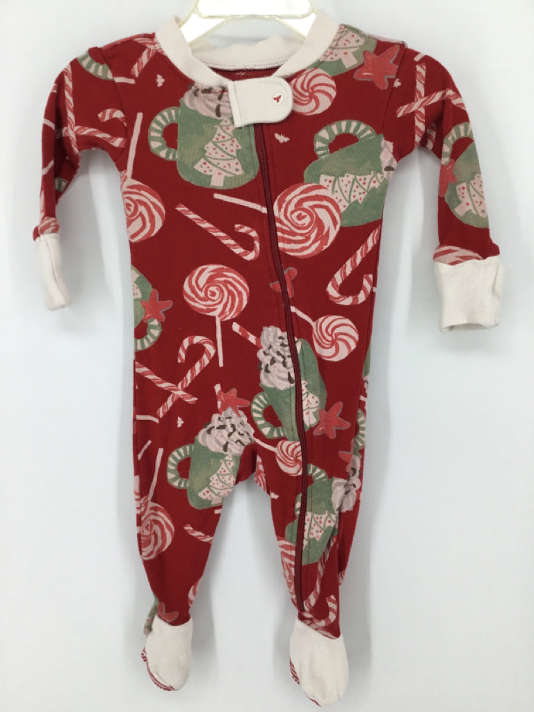 Burt's Bees Baby Child Size 0-3 Months Red Christmas Sleeper