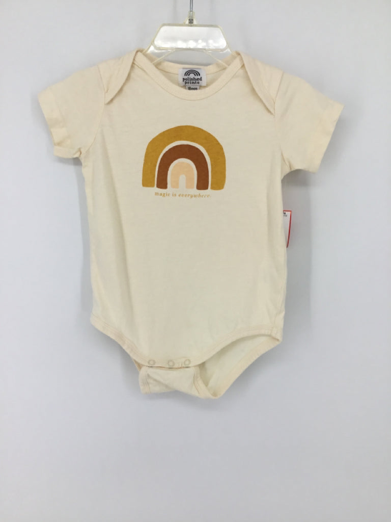 Polished Prints Child Size 18 Months Cream Onesie