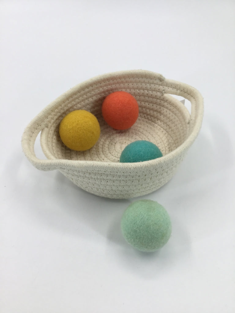 Lovevery Treasure Basket and Felt Balls