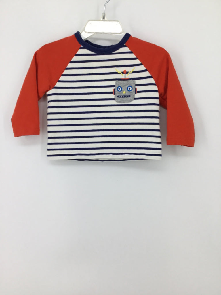 Baby Boden Child Size 3-6 Months Red Stripe Shirt - boys