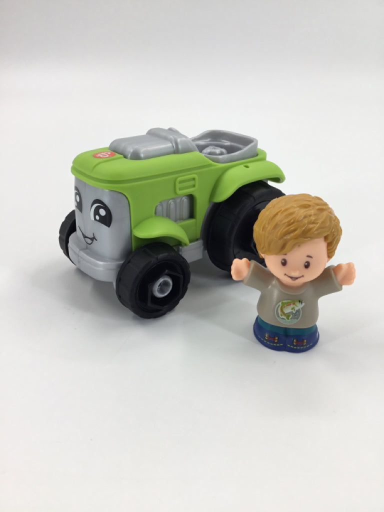 Fisher Price Little People Green Tractor Toy and Figure
