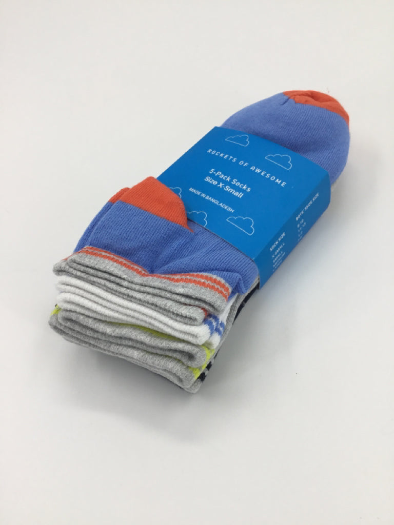 Rockets of Awesome Child Size XS Multi-Color Print Socks - boys