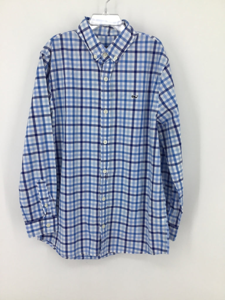 vineyard vines Child Size 12 Blue Checkered Shirt - boys