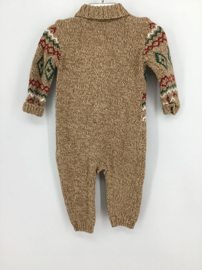 Carter's Child Size 9 Months Tan Print Outfit - boys