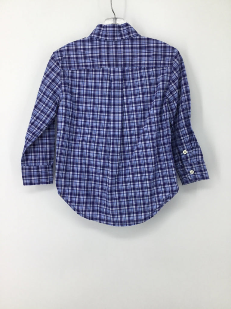 Ralph Lauren Child Size 2 Blue Plaid Shirt - boys