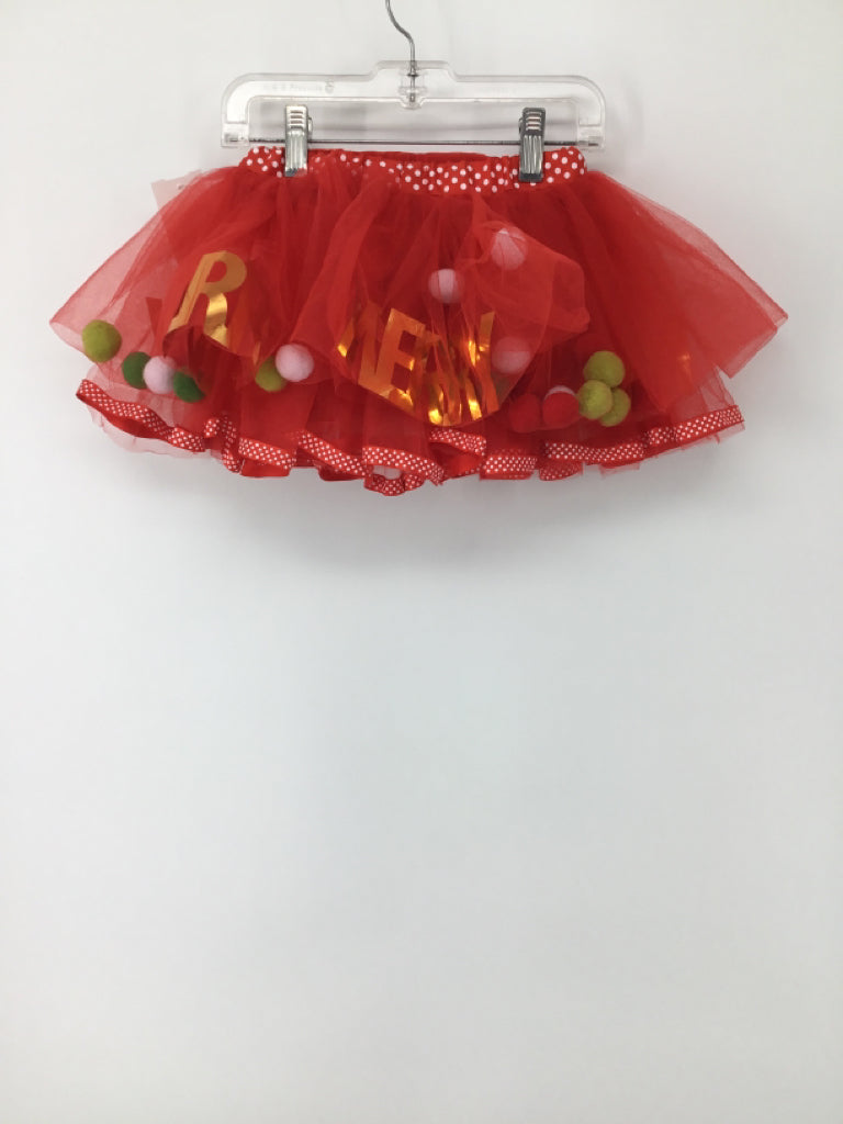 Mudpie Child Size 2 Red Christmas Skirt