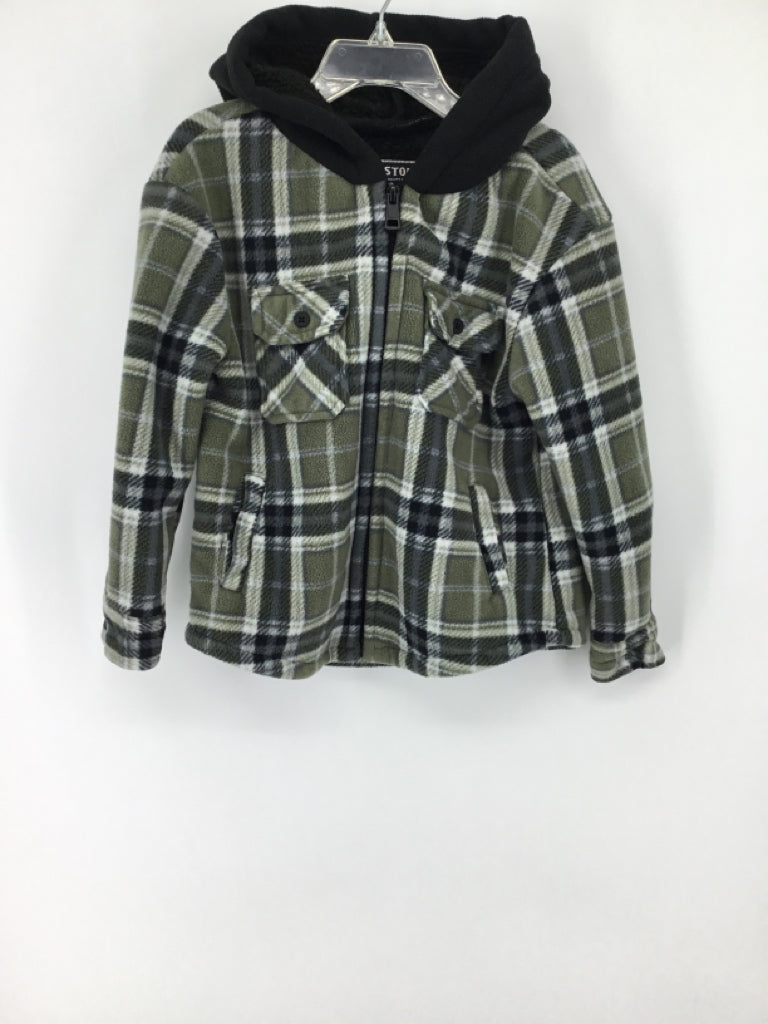 Distortion Child Size 2 Green Plaid Hoodie - boys