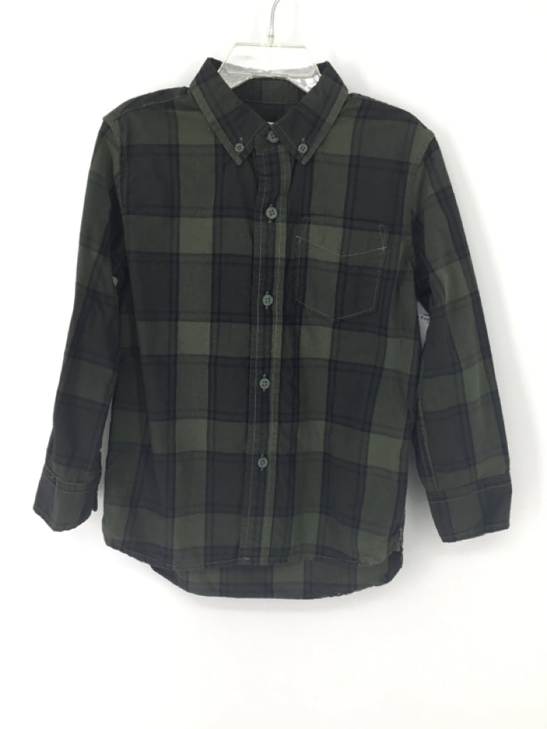 Gap Kids Child Size 4 Green Plaid Shirt - boys