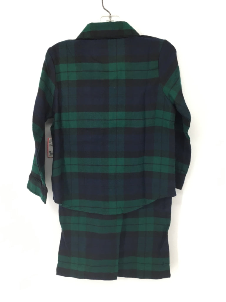 Baby Gap Child Size 4 Green Plaid Pajamas - boys