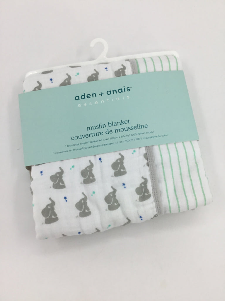Aden & Anais Gray Elephant Four Layer Muslin Blanket