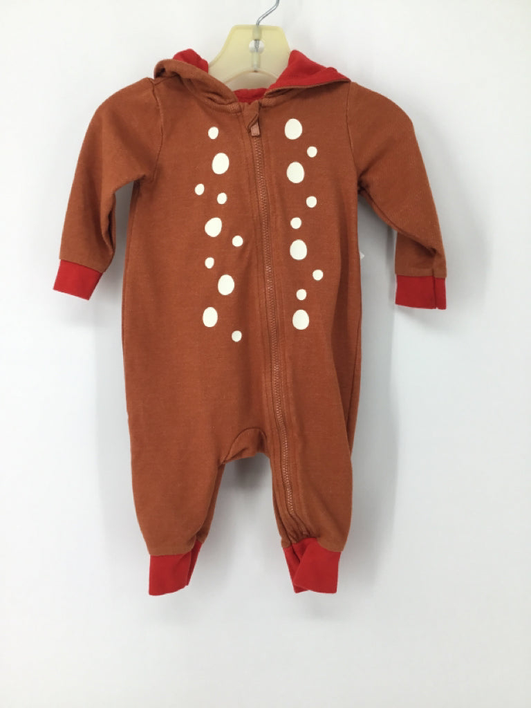 Cat & Jack Child Size 3-6 Months Brown Christmas Outfit