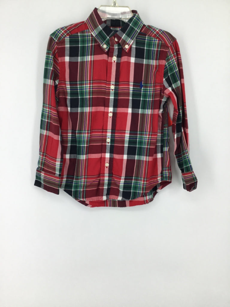 Ralph Lauren Child Size 4 Red Plaid Shirt - boys