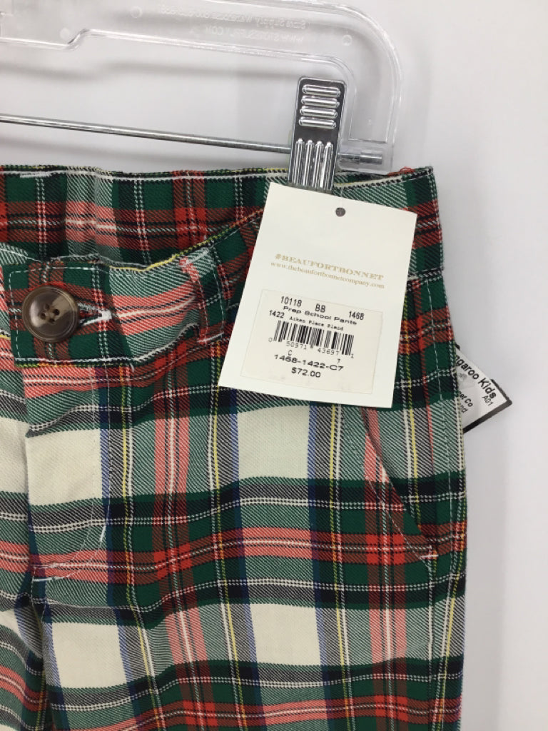 The Beaufort Bonnet Co Child Size 7 Green Plaid Pants - boys