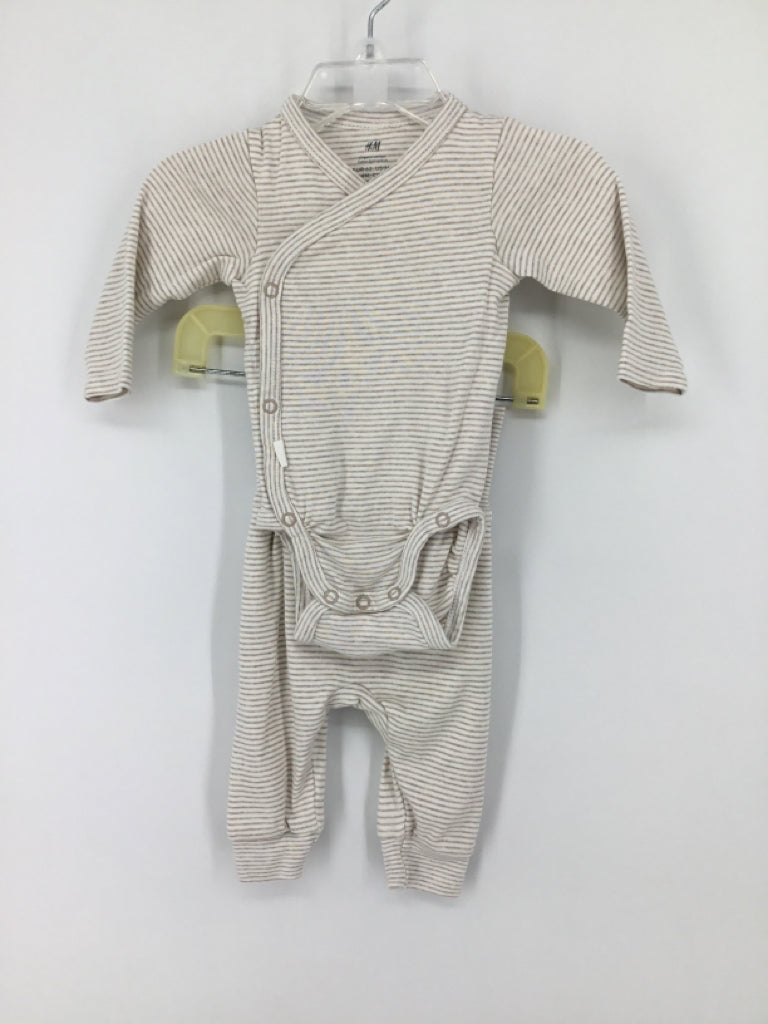 H & M Child Size 3 Months Tan Stripe Outfit - boys