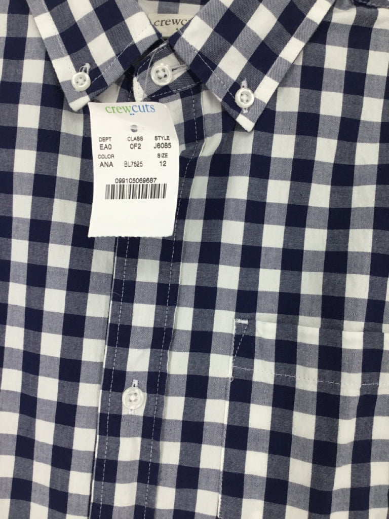 Crewcuts Child Size 12 Navy Gingham Shirt - boys