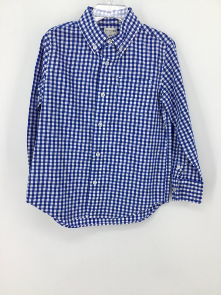 Crewcuts Child Size 4 Blue Gingham Shirt - boys