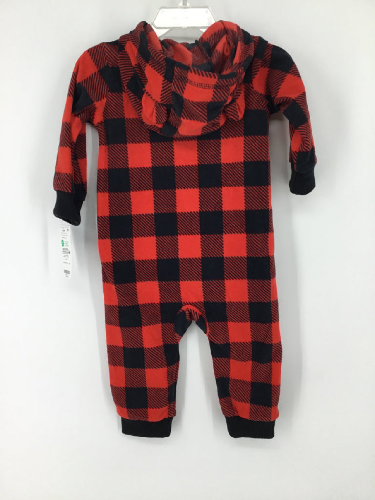 Carter's Child Size 12 Months Red Plaid Outfit - boys