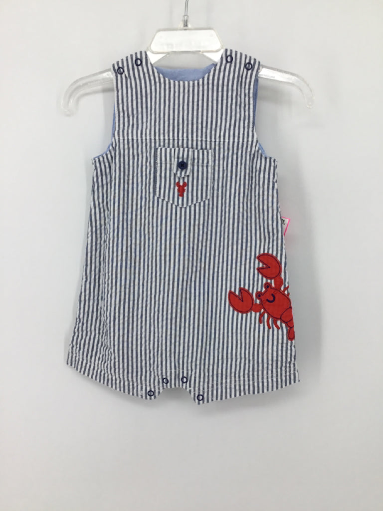 Little Me Child Size 9 Months Blue Stripe Outfit - boys