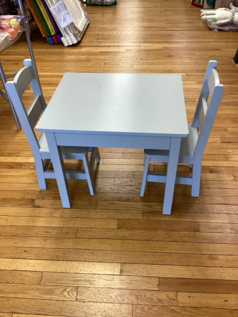 Melissa & Doug Gray Wooden Kids-sized Table and 2 Chairs