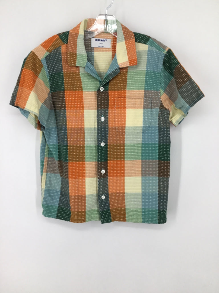 Old Navy Child Size 10 Multi-Color Checkered Shirt - boys