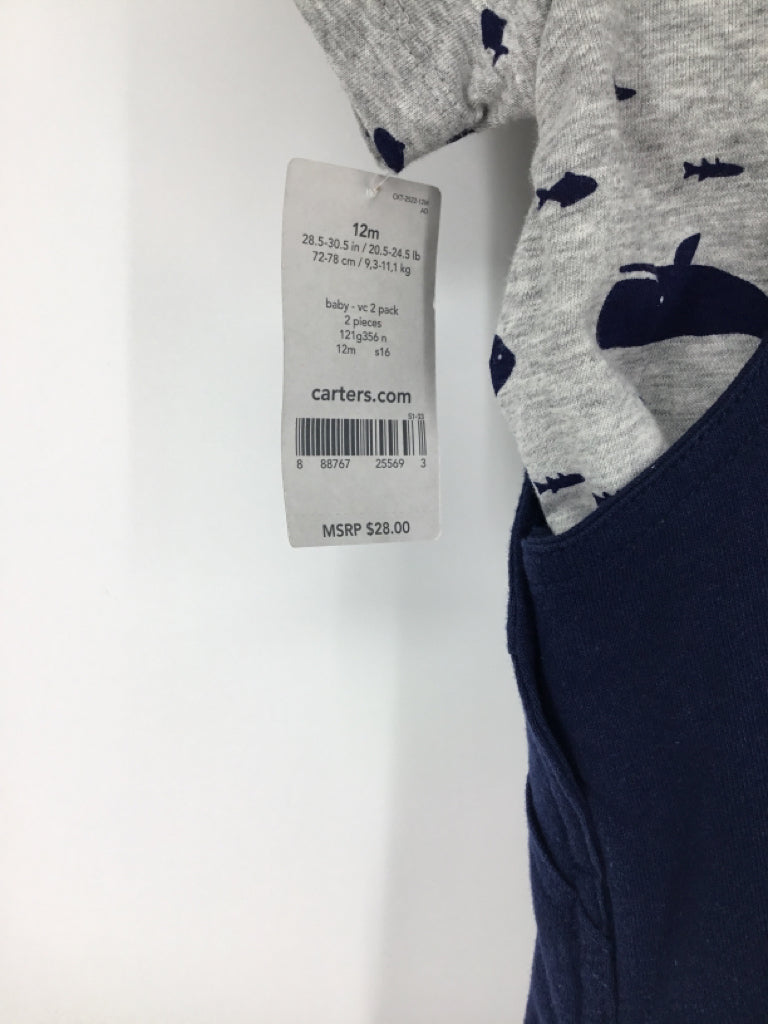 Carter's Child Size 12 Months Navy Solid Outfit - boys