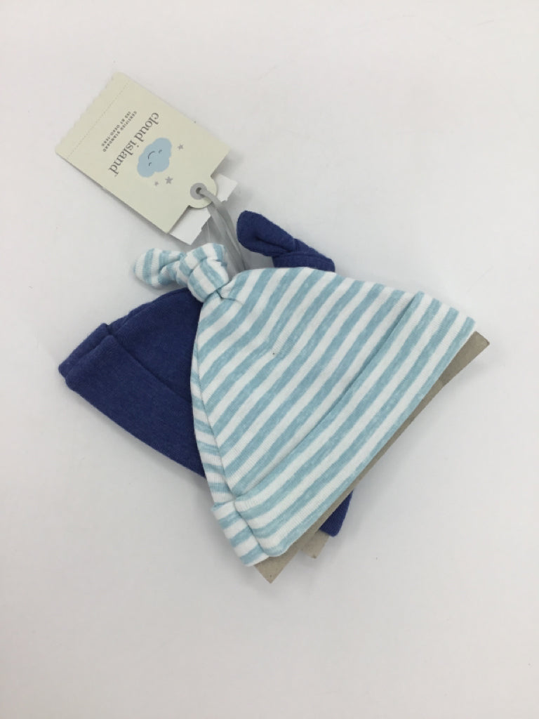 cloud island Child Size Newborn Blue Stripe Hats - boys
