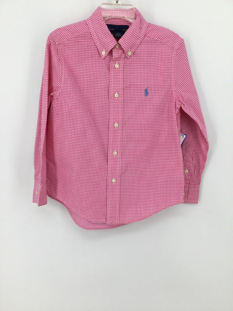 Ralph Lauren Child Size 4 Pink Gingham Shirt - boys