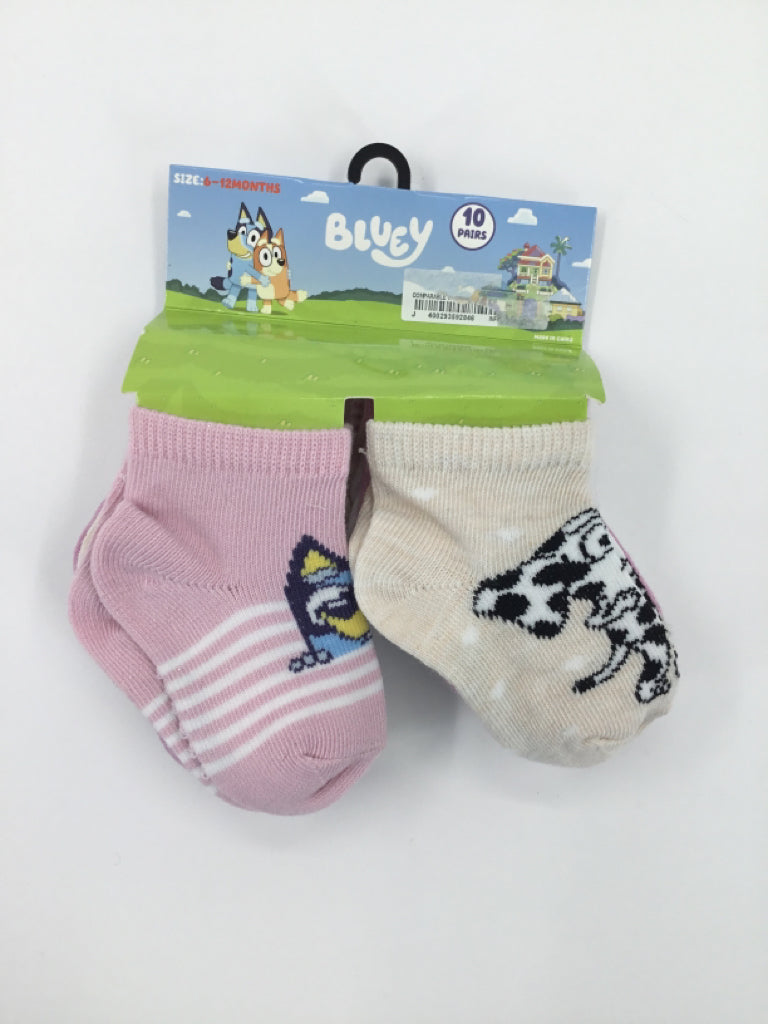 Bluey Child Size 6-12 Months Pink Socks - girls