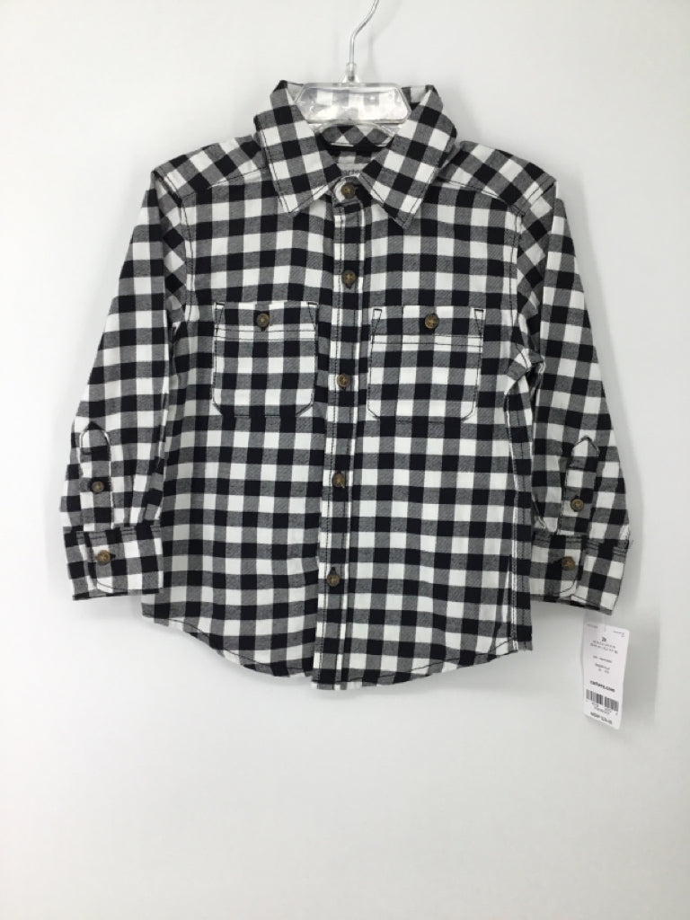 Carter's Child Size 2 Black Checkered Shirt - boys