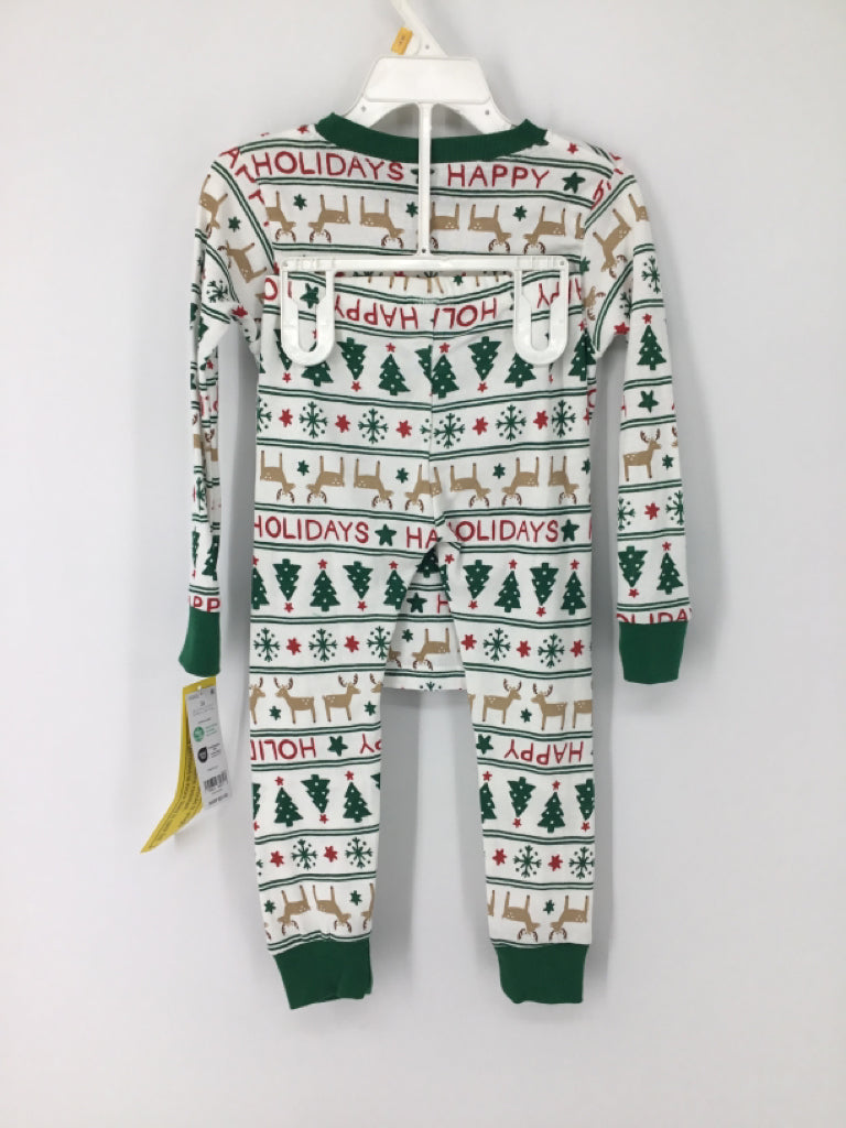 Carter's Child Size 3 Green Christmas Pajamas