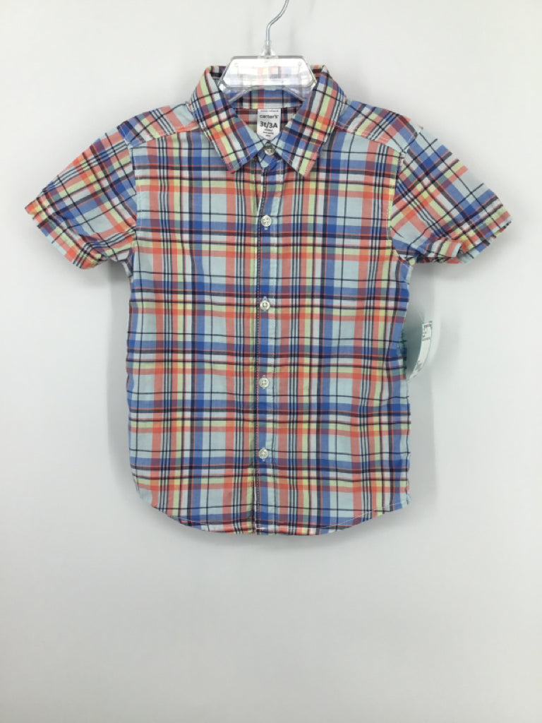 Carter's Child Size 3 Multi-Color Plaid Shirt - boys