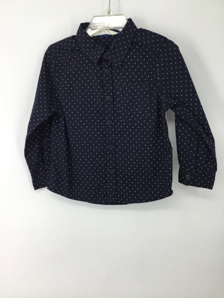 H & M Child Size 18-24 Months Navy Polka Dot Shirt - boys