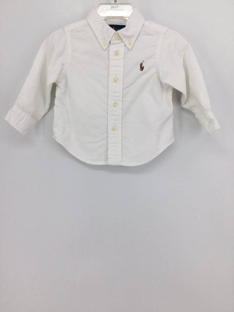 Ralph Lauren Child Size 9 Months White Solid Shirt - boys