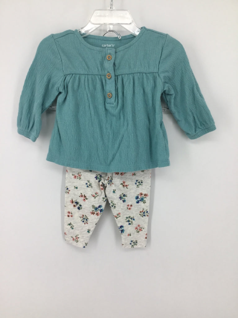 Carter's Child Size 6 Months Blue Outfit - girls