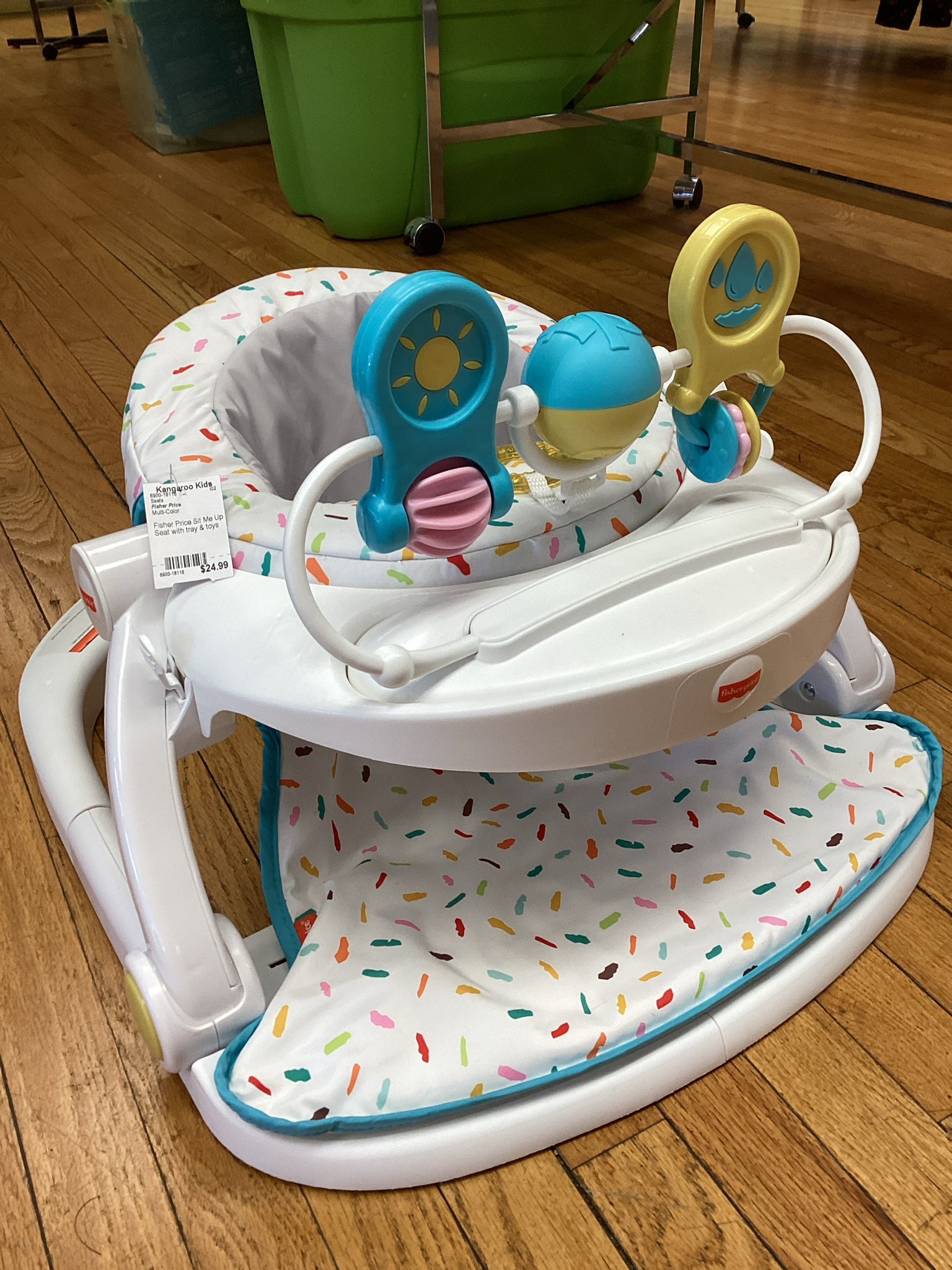 Fisher Price Sit Me Up Seat with tray & toys