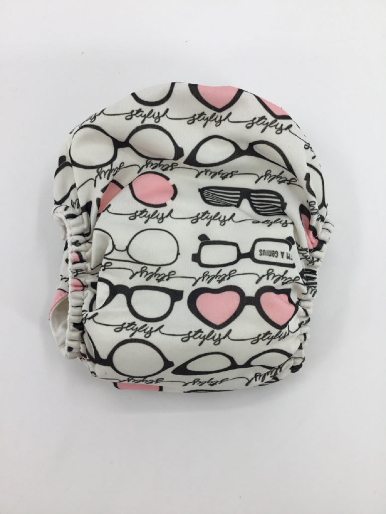 Bum Genius Child Size One Size White Print Pocket Cloth Diaper