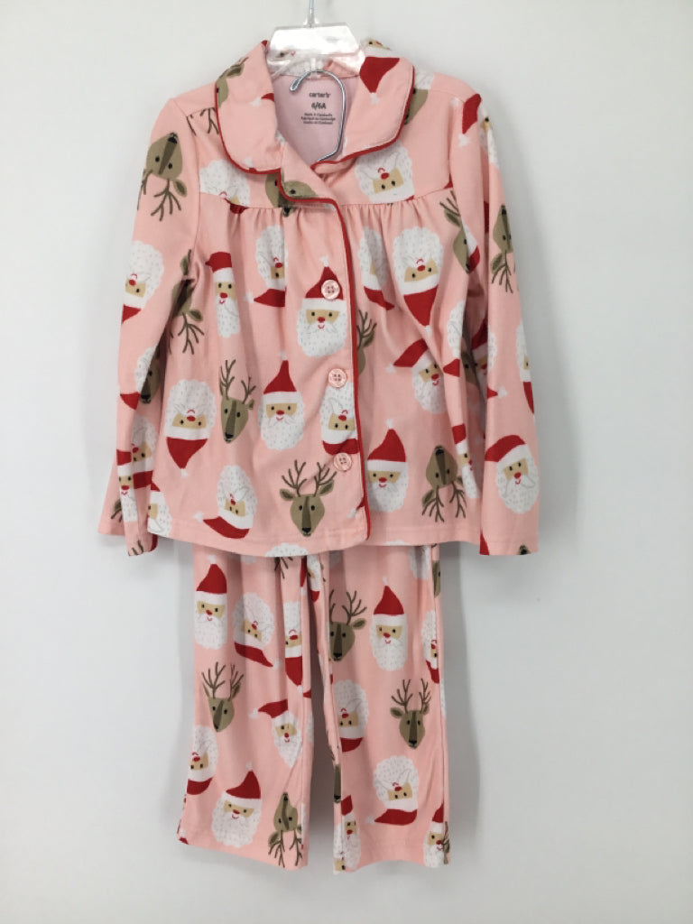 Carter's Child Size 6 Pink Christmas Pajamas