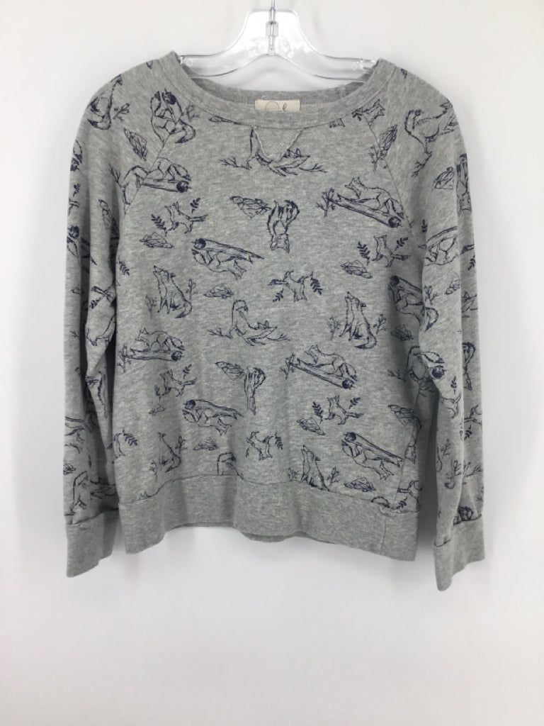 peek Child Size 10 Gray Print Sweatshirt - boys
