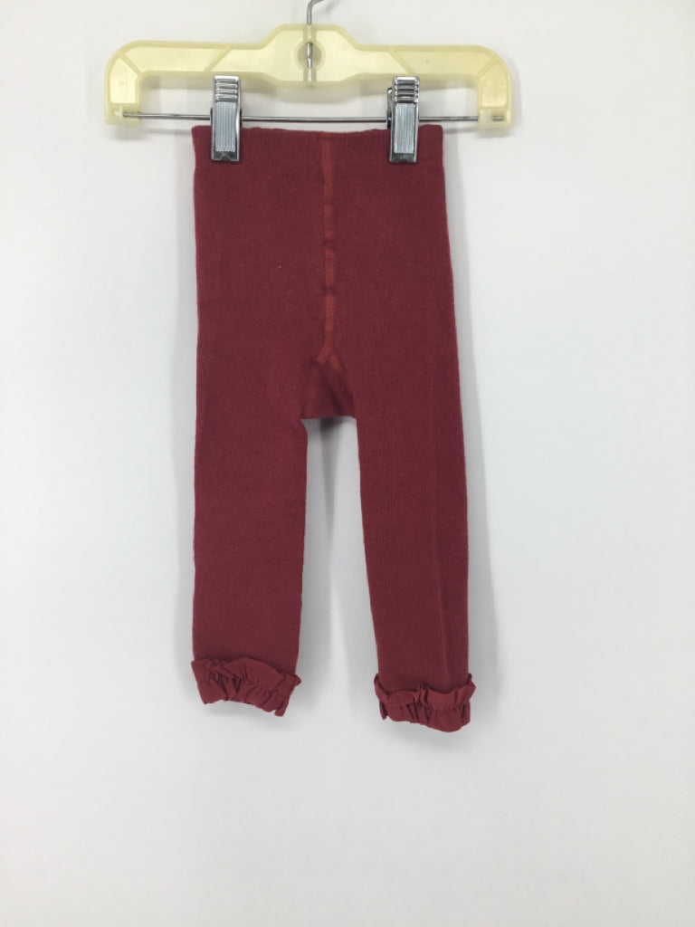 Ruffle Butts Child Size 6-12 Months Burgundy Tights - girls
