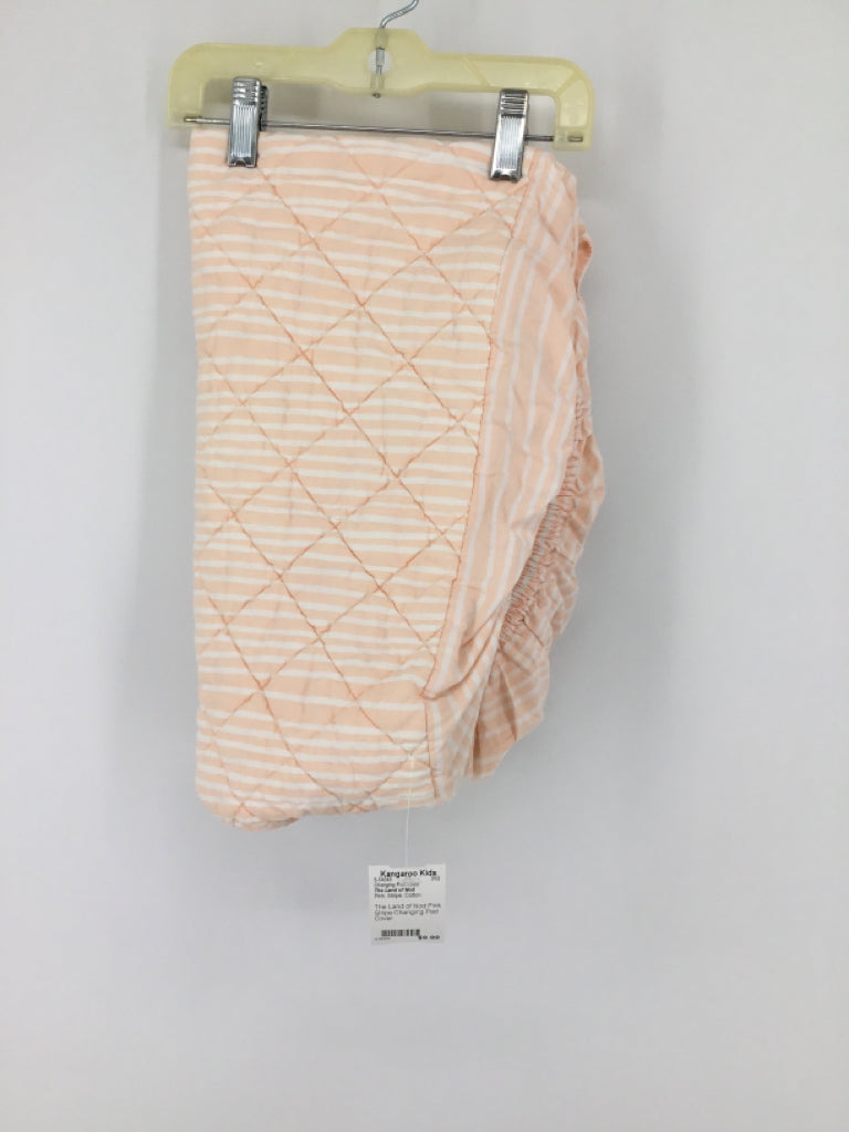 The Land of Nod Pink Stripe Changing Pad Cover