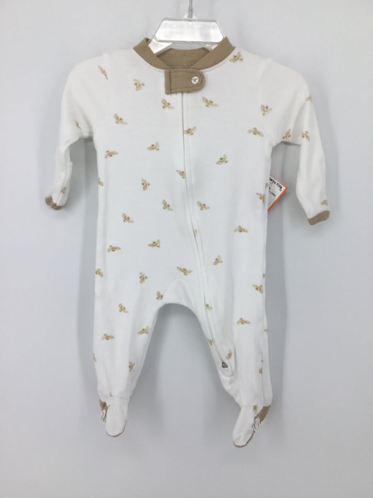Burt's Bees Baby Child Size 0-3 Months Tan Sleepers