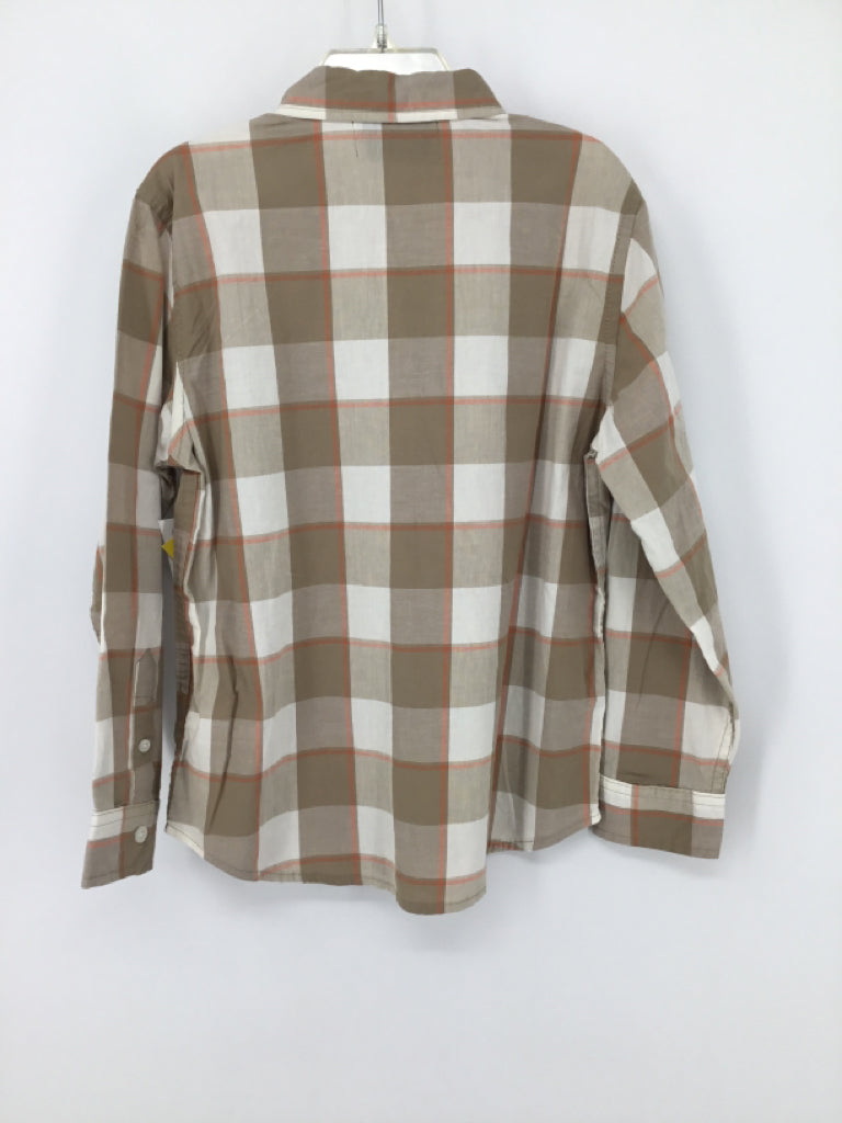 Old Navy Child Size 6 Tan Plaid Shirt - boys