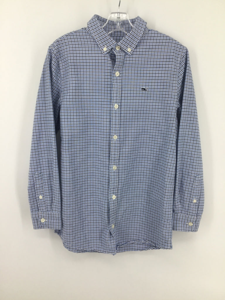 vineyard vines Child Size 12 Blue Checkered Shirt - boys