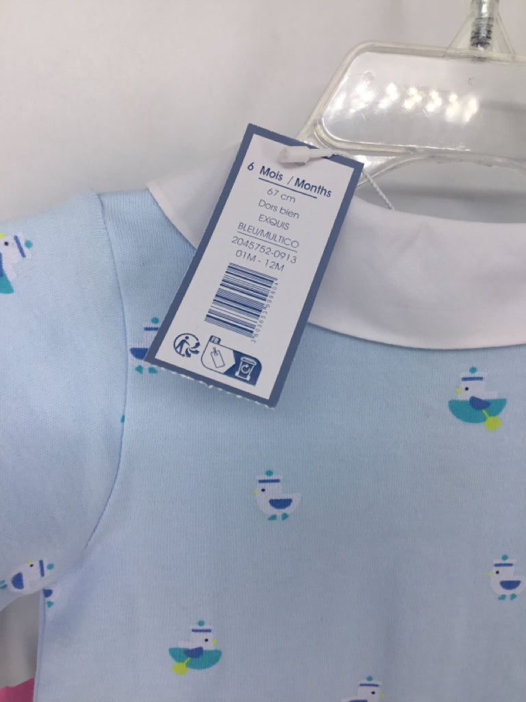jacadi Child Size 6 Months Blue Print Outfit - boys