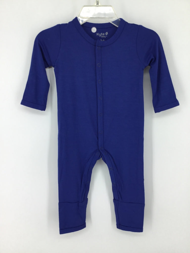 Kyte Child Size 3-6 Months Blue Solid Pajamas - boys